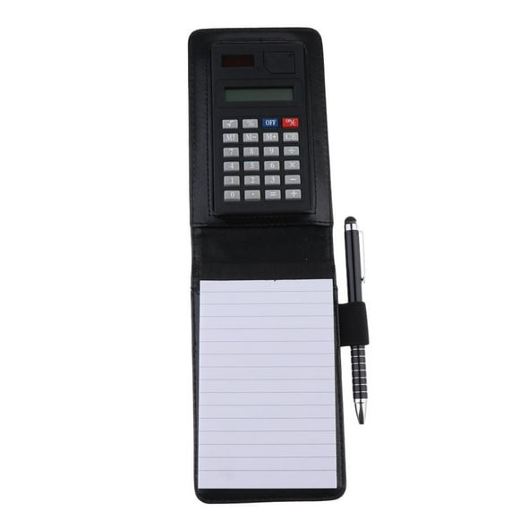 Cuaderno clásico A7 ancho y grueso con lazo para bolígrafo, tapa piel sintética, 30 hojas Negro Zulema Bloc de notas de bolsillo