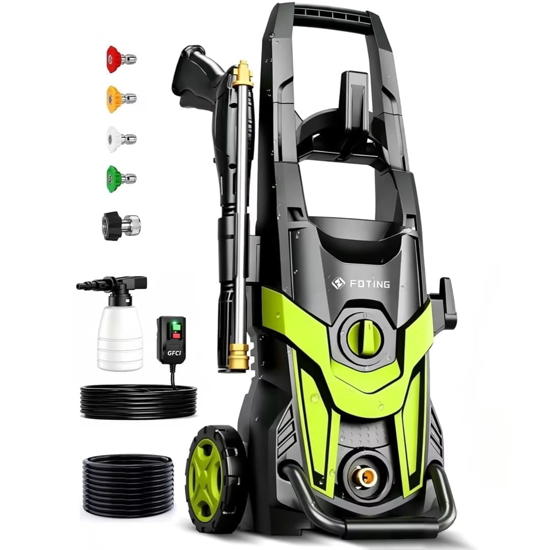 FOTING 4500 PSI at 2.8 GPM Corded Electric Pressure Washers with GFCI Protection, Chemical / Detergent Injection