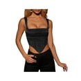 thumbnail image 2 of KOMOO Women's Bustier Corset Top Push Up Strap Tank Top Vintage Streetwear Crop Tops Party Clubwear Bodice, 2 of 8
