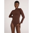 thumbnail image 2 of Scoop Women's Ultimate Seamless Mock Neck Bodysuit with Long Sleeves, Sizes XS-XXL, 2 of 5