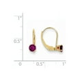 thumbnail image 2 of 14k 4mm Round June/Rhodolite Leverback Earrings, Gem Ctw.0.7, 2 of 2