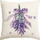 thumbnail image 3 of Juego de fundas de almohada de lino con estampado floral de lavanda, 45 x 45 cm, 4 piezas, 3 of 3