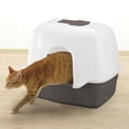 thumbnail image 3 of Richell Paw Trax Wide Hooded Cat Litter Box in Brown, 3 of 7