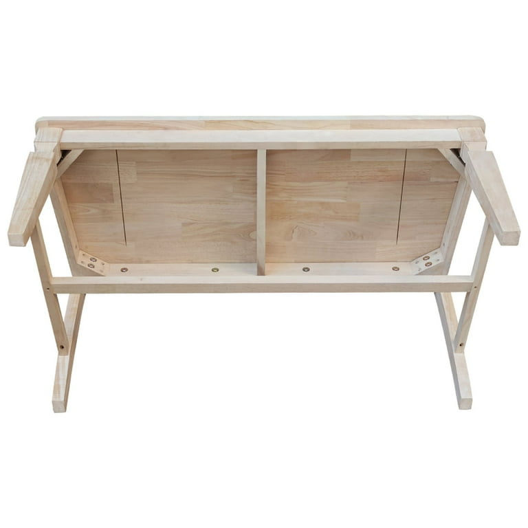 Vista Slat Back Solid Wood Bench - Unfinished - Walmart.com