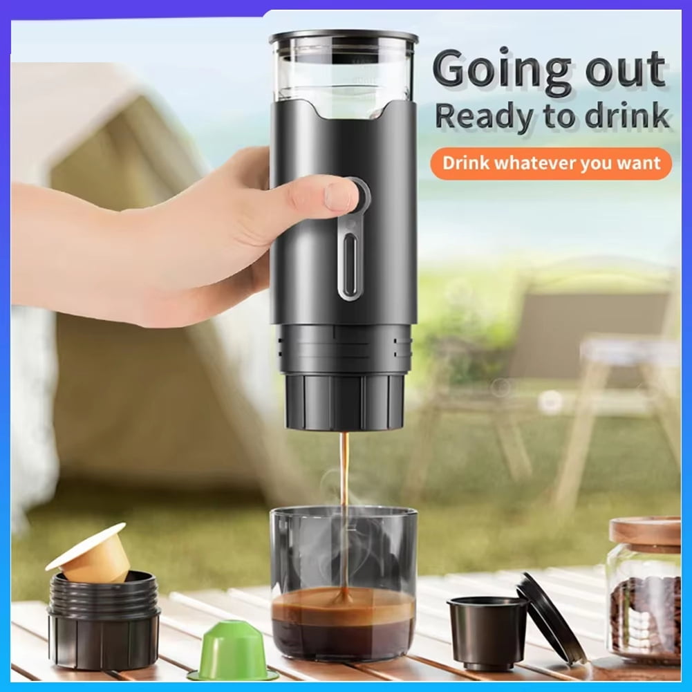 Compact Electric Coffee Maker,Portable Capsule & Powder Brewer,Ideal for Travel &  Use,Quick Brewing Technology