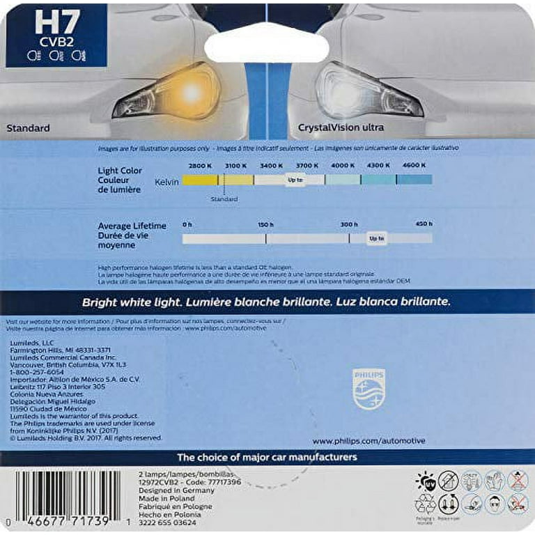Philips Crystalvision Ultra Headlight H7, Px26D, Glass, Always Change In  Pairs!