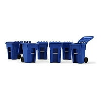 Set of 6 Blue Garbage Trash Bin Containers 1/34 by 90-0518