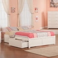 thumbnail image 1 of Lit Plateforme Grand en Bois Concord avec Pied de Lit et 2 Tiroirs de Rangement, Blanc, 1 of 6