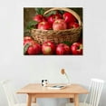 thumbnail image 2 of Fenyluxe  Retro Fruit Wall Art Still Life Oil Paintings Apple Grapes Canvas Wall Decor Vintage Farmhouse Rustic Pictures for Kitchen Dinning Room Framed Prints Ready to Hang 16x12in, 2 of 6