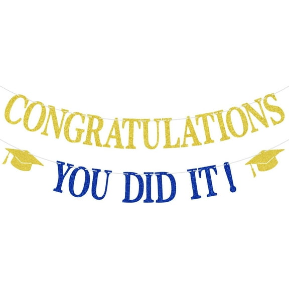 Congratulations You Did It Banner, Congrats Grad, Congrats 2026, Mastered It, High School College University Grad Graduation Party Decorations