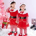 thumbnail image 6 of Uccdo 2-15T Boys Girls Brother and Sister Christmas Outfits Kids Holiday Elf/Santa Costumes Xmas Family Matching Clothes Set, 6 of 7