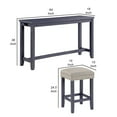 thumbnail image 5 of Eala 4 Piece Counter Height Table and Stool Set Blue Wood Gray Fabric, 5 of 5