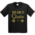 thumbnail image 3 of Inktastic 7th Birthday Gold Lettering 7 Year Old Girl Youth T-Shirt, 3 of 5