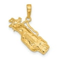 thumbnail image 4 of 14K Yellow Gold Solid Polished Open-Backed Golf Bag with Clubs Charm, 4 of 4