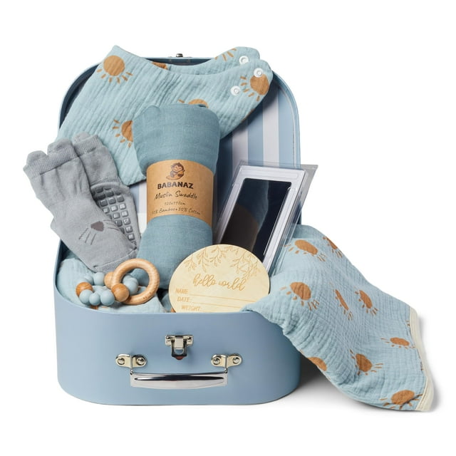 Set de regalo para bebé BABANAZ para recién nacido con manta, pañuelo y más