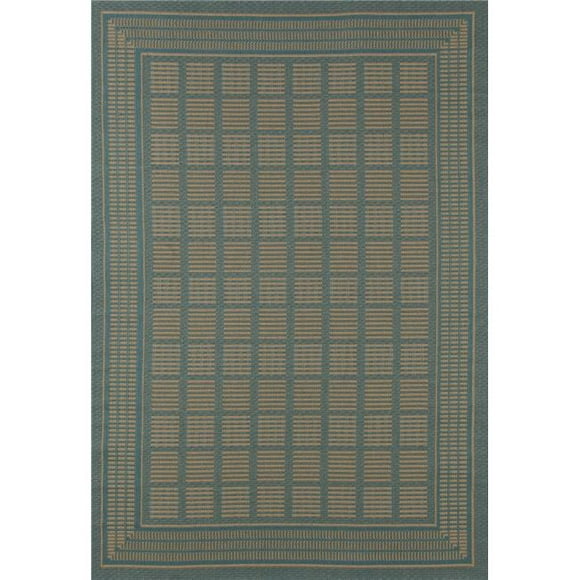 Art Carpet 29311 3 x 4 Pi Plimouth Collection Panier Plat Tissé Tapis d'Intérieur et d'Extérieur, Bleu