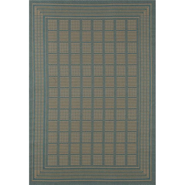 Tapis d'Intérieur et d'Extérieur Tissé à Plat Collection Plymouth 3 x 4 Pi, Bleu