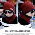 thumbnail image 6 of Sinhoon 2-Pieces Winter Beanie Scarf Set Warm Hat Thick Knit Skull Cap for Men Women, 6 of 7