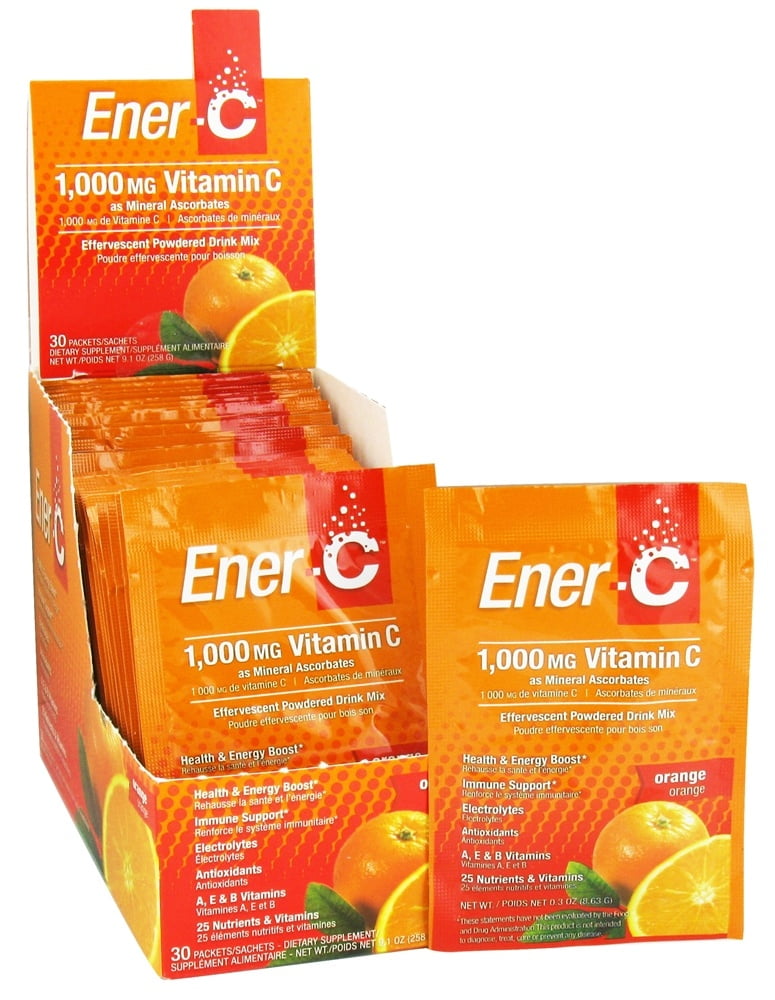 Ener C Vitamin C Effervescent Powdered Drink Mix Orange 1000 Mg 30 Packet S Walmart Com