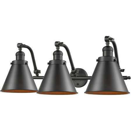 

Oil Rubbed Bronze Tone Bathroom Vanity 28 Wide Steel/Cast Brass Medium Base 3 Light Fixture