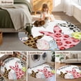 thumbnail image 5 of Round Rugs 5Ft, Easter Round Area Rug Washable Indoor Throw Carpet, Spring Watercolor Leopard Prints Bunny Flower Eggs Soft Non Slip Circle Rug for Cabinet Bathroom Home Decor Aesthetic, 5 of 8