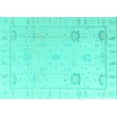 thumbnail image 1 of Ahgly Company Machine Washable Indoor Rectangle Oriental Turquoise Blue Traditional Area Rugs, 5' x 7', 1 of 4