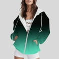 thumbnail image 2 of Womens Zip Up Hoodies Long Sleeve Gradient Color Loose Fit Jackets Casual Fashion Comfy Sweatshirts with Pockets, 2 of 5
