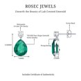 thumbnail image 5 of Rosec Jewels Lab Grown Emerald Teardrop Earrings for Women (3.4 Carat, AAAA Quality) - Certified Emerald Diamond Earrings, 14K White Gold, 5 of 6