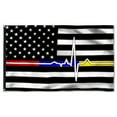 thumbnail image 3 of Bayyon First Responder Thin Red Blue Gold Line Grommet Flag Police Fire and Dispatch Flag Banner with Grommets 3x5Feet Man cave Decor, 3 of 6