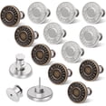 thumbnail image 1 of 12 Sets Button Pins for Loose Jeans, No Sew and No Tools Instant Replacement Snap Tack Pant Button, Reusable and Adjustable Metal Pants Tightener, 1 of 7
