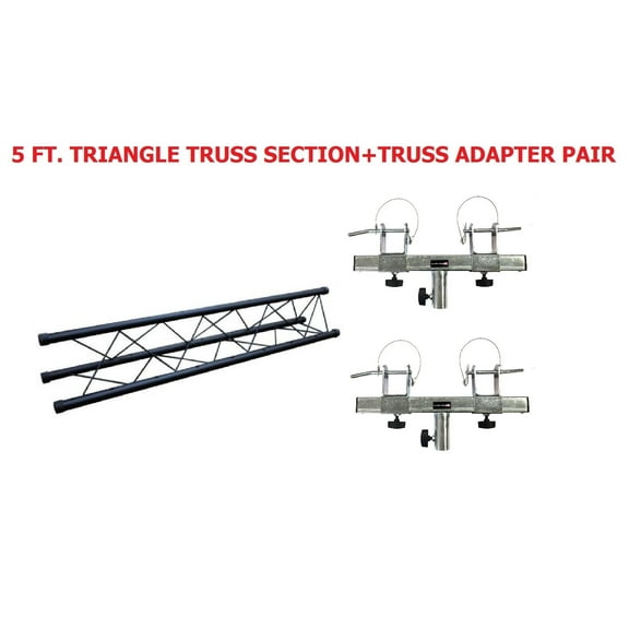 Triangle Truss Extension 5ft Section Lighting DJ Black Metal  Truss Adapter Pair