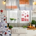 thumbnail image 5 of Burnt Orange Grey Curtain Valances for Windows, Kitchen Valance Window Treatments Panel 2 Pack, Abstract Art Color Block Rod Pocket Short Curtains for Bathroom Bedroom 54 x 18 Inch, 5 of 8