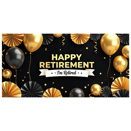 LUUFILx Retirement Celebration Banner Colorful Party Decorations Backdrop Background Happy Event Supplies Photography Props Retirement Party Decor