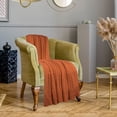 thumbnail image 3 of PiccoCasa Cotton Knitted Blanket Throw Blanket for Couch, Bed, Sofa, Travel, Orange 50" x 60", 3 of 8