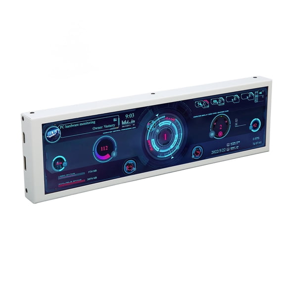 Monitor De Datos De CPU De PC, Monitor De Temperatura De Computadora De 8,8 Pulgadas Frecuencia De Actualización De 60 Hz Apagado Automático Conexión USB Para Juegos