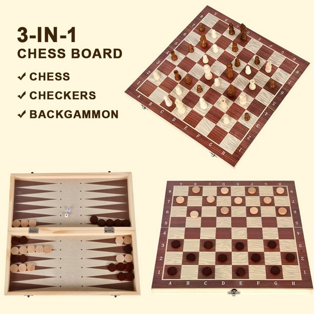 Jeu D'Échecs En Bois 3 En 1, Jeu D'Échecs En Bois Pliant 3 En 1 Jeu De