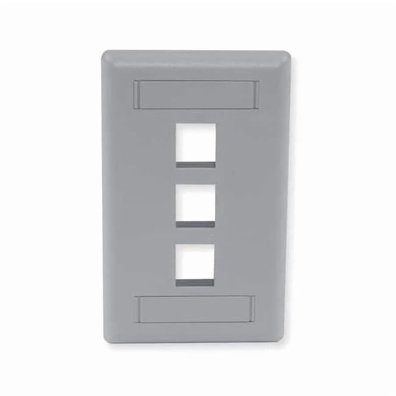 Hubbell Premise Wiring Wall Plate,3 Port IFP13GY