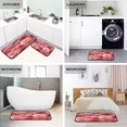thumbnail image 4 of 2-Piece Kitchen Rugs Set Non-Slip Mats Carpet Floor for Kitchen, Bathroom (19.7"x27.6" & 19.7"x47.2") Red Watercolor Flowers, 4 of 7