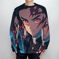 thumbnail image 4 of Demon Slayer Unisex Sweater Long Sleeve Round Neck Pullover Jumper Fall Winter Clothes Print Tops Blouse M, 4 of 6