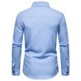 thumbnail image 4 of Leesechin Mens Shirts Big and Tall Men's Long Sleeve Dress Shirt Regular Fit Casual Button-Down Solid Long Sleeve Turndown Collar Blouse & Shirt, 4 of 9