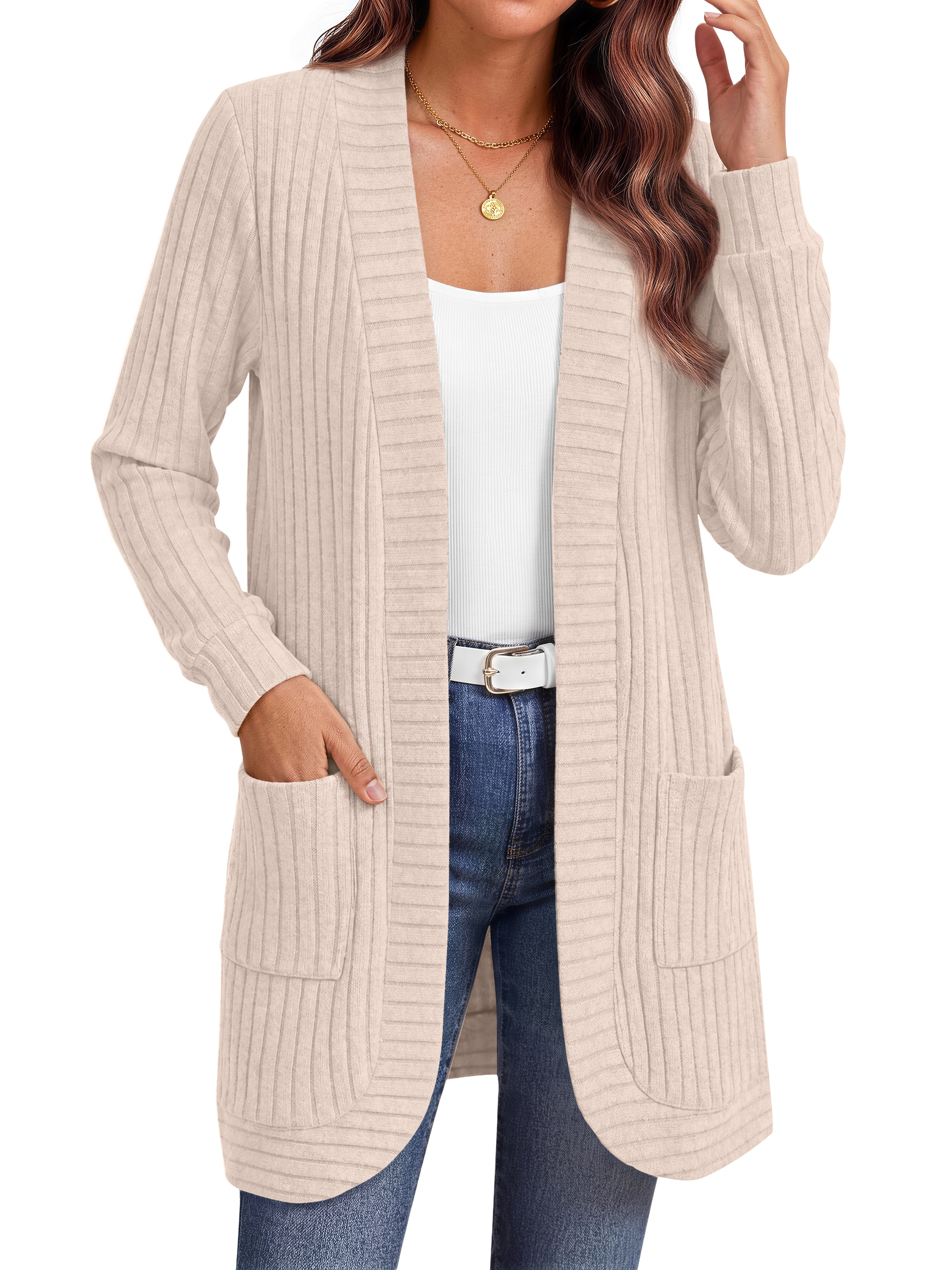 Fantaslook Women's Open Front Cardigan Sweater, Long Sleeve photo 3