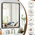thumbnail image 2 of Blorly Black Bathroom Vanity Mirror for Wall, 22x30 Inch Metal Frame Wall Mirror Farmhouse Rectangle, Anti-Rust, Tempered Glass, Hangs Horizontally or Vertically, 2 of 9