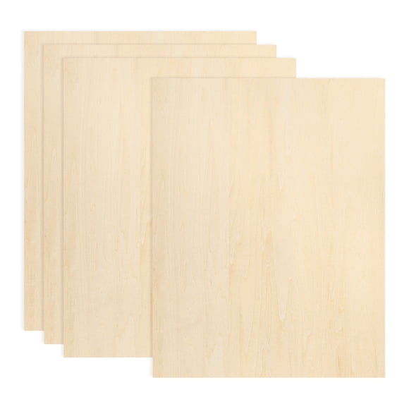 Uxcell 4Pcs Basswood Sheets 12 x 16 x 1/8 Inch Plywood Wood Panels Lightweight/Durable for Painting, Dollhouse, Aircraft Model