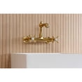 thumbnail image 3 of Kingston Brass KS7257AX English Country Double-Handle 2-Hole Wall Mount Bathroom Faucet in Brushed Brass, 3 of 8