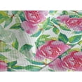 thumbnail image 3 of Ambesonne Garden Scene Quilted Coverlet 3 Pcs, Watercolor Boho Floral, Queen Size, Hot Pink Fern Green White, 3 of 4