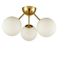 thumbnail image 6 of Claxy 3-Light Gold Sputnik Semi Flush Mount Light with Globe Milk Glass Shade, 6 of 9
