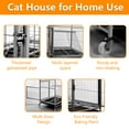 thumbnail image 5 of Flylapdo Iron Wire & Frame Cat Kennel 2-Tier Small-Cat Cages with Wheels & Ladder 37.4"x21.7"x28", 5 of 7