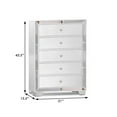 thumbnail image 5 of Eli 46 Inch Modern Wood Tall Dresser Chest 5 Drawers Mirrored White, 5 of 6