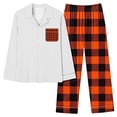 thumbnail image 3 of Plaid Pajamas Women 2025 Fall Winter Long Sleeve Button Lapel Sleep Shirt and Pants 2 Piece Pajama Set Women Pjs, 3 of 5