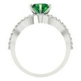 thumbnail image 4 of Clara Pucci 18K White Gold 1.57 Simulated Emerald Engraveable Engagement Ring + Wedding Band Set, 4 of 7